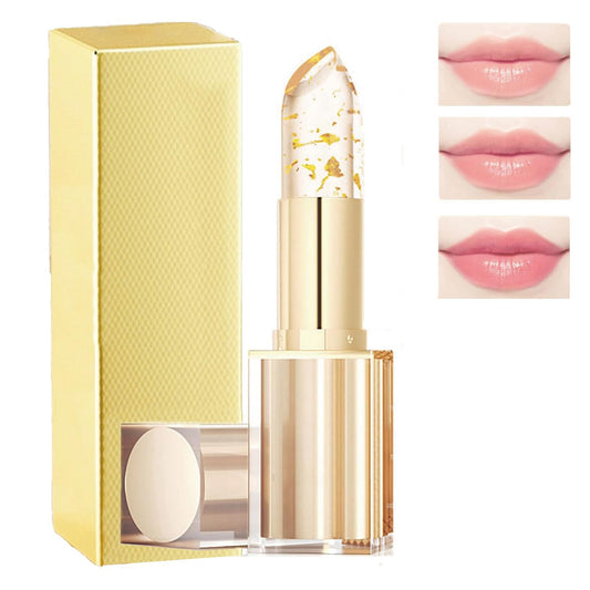 STIEKIET Bymolia Color Changing Lipstick, Women's Gold Foil Transparent Lipstick, Long Lasting 24 Hours, Moisturizing Glossy Shine Lip Gloss, Deep Nourishment