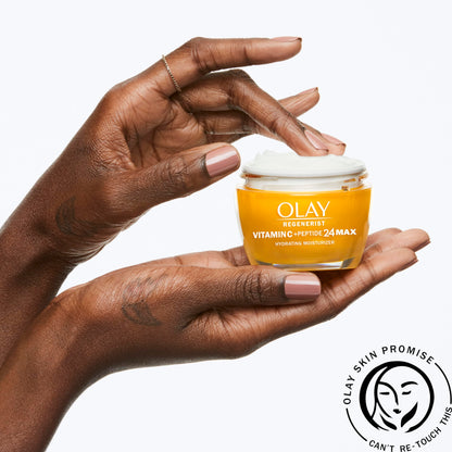 Olay Vitamin C MAX Face Moisturizer, Brightening Cream for Women, Hydrating, Evens Tone, Dark Spot & Hyperpigmentation Reduction, Glowing Skin Care - Niaciniamide, Peptides 1.7 Oz